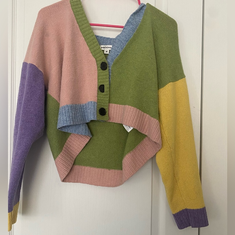 VIGOSS COLOR BLOCK CARDIGAN